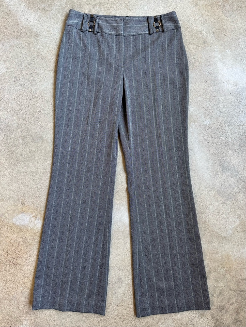 Style & Co. Grey Pinstripe Flared Dress Pants